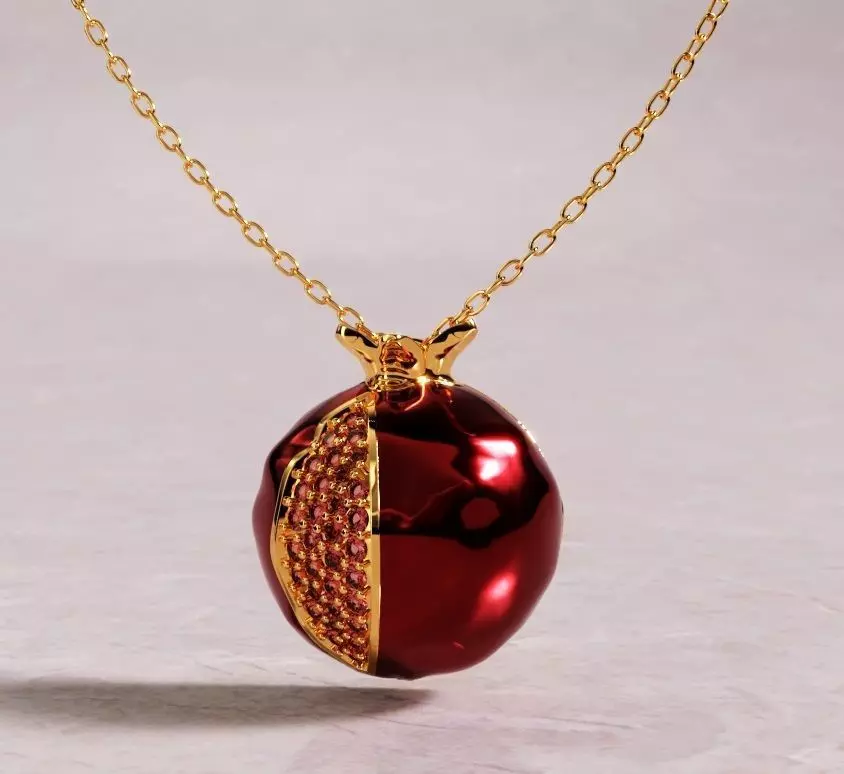 Pomegranate Pendant 3D print model_0