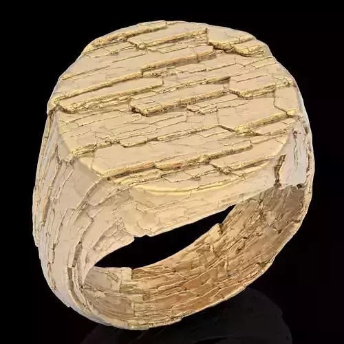 Rock ring gold jewelry printable 3D model