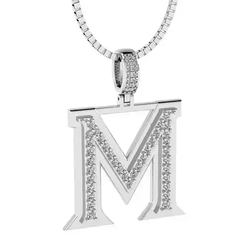 Alphabet Diamond pendant M 3D print model