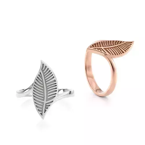 Leaf ring R 0337 printable 3d model 3D print model