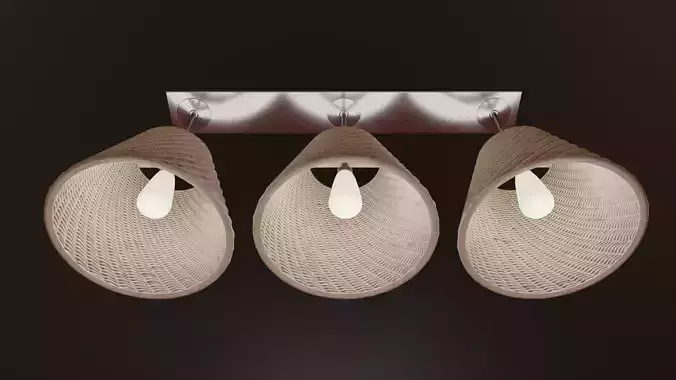 Rattan Light Fixture 3D model
