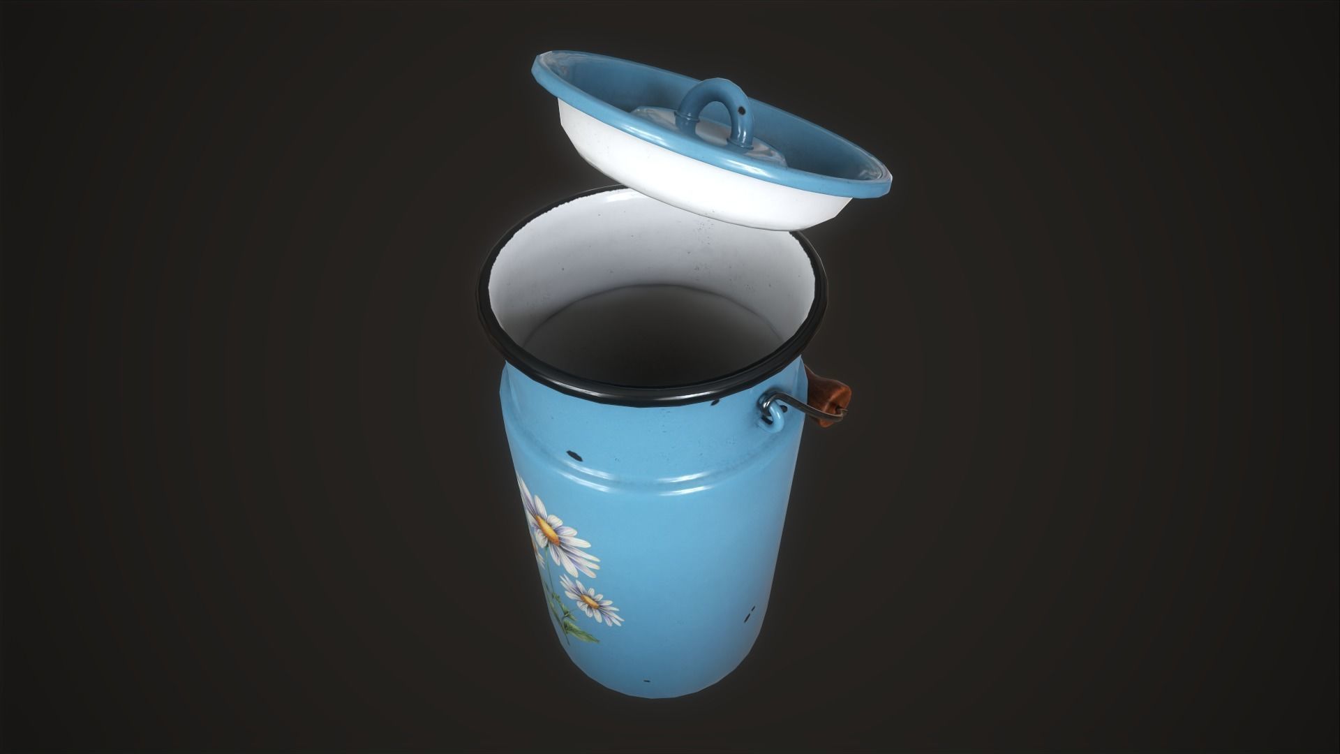 Enamel tableware set  Low-poly 3D model_17