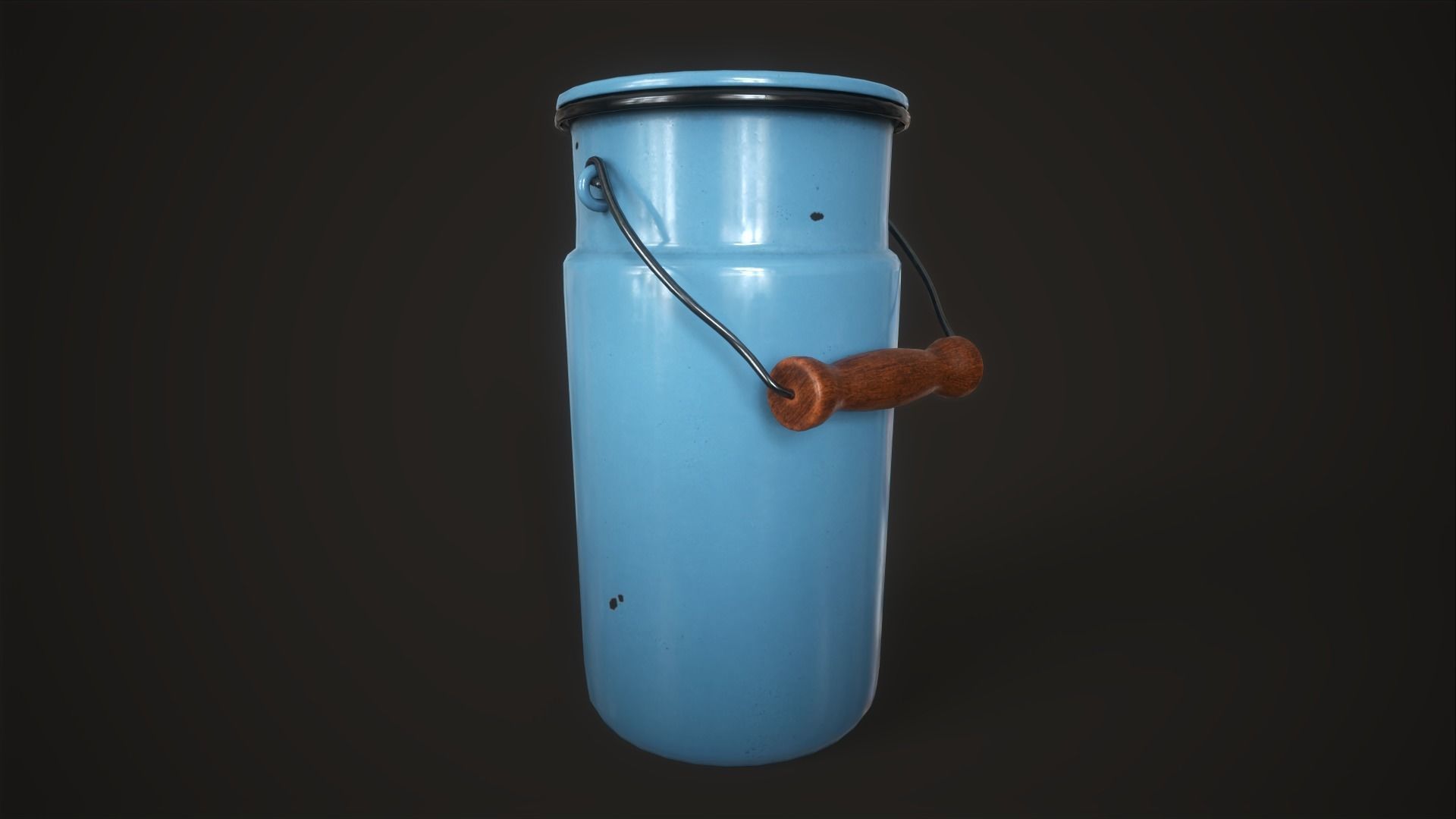 Enamel tableware set  Low-poly 3D model_15