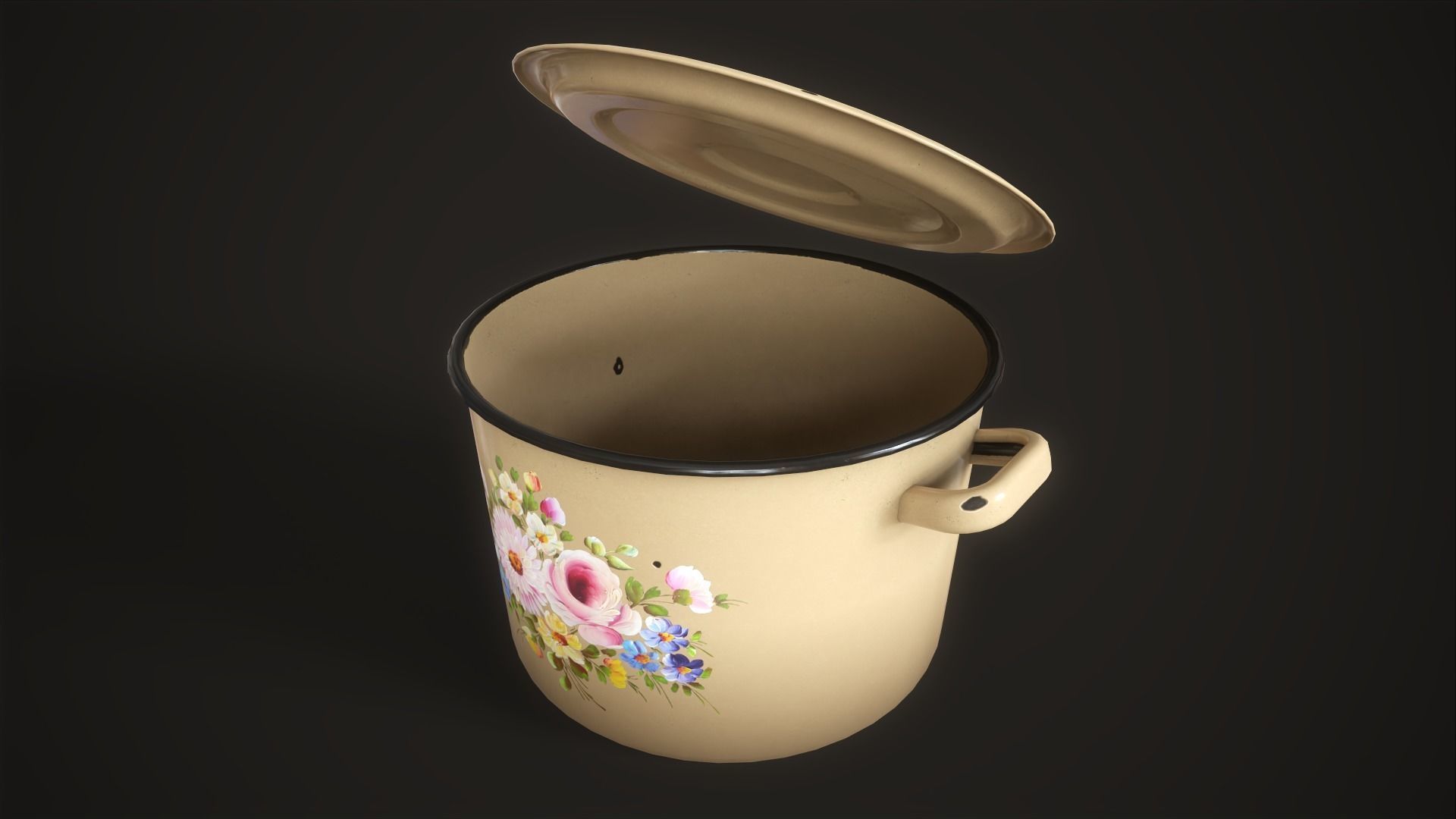 Enamel tableware set  Low-poly 3D model_21