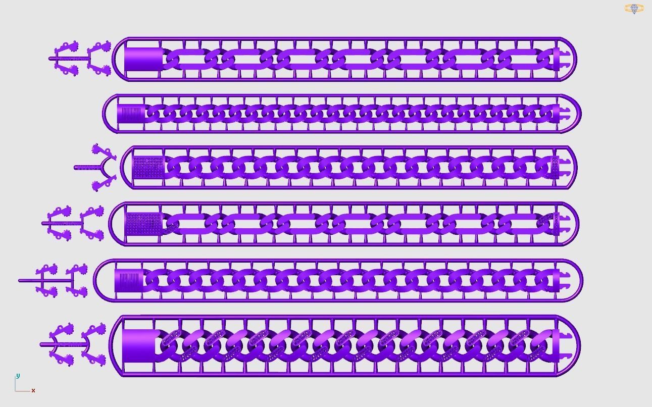 Cubans Collection 24 Fusion Link Chain Bracelets and Necklaces 3D print model_11