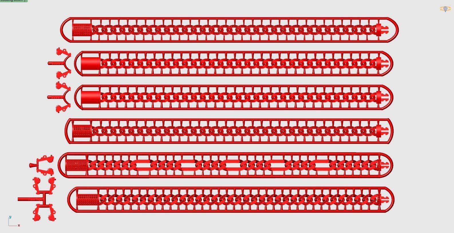 Cubans Collection 24 Fusion Link Chain Bracelets and Necklaces 3D print model_7