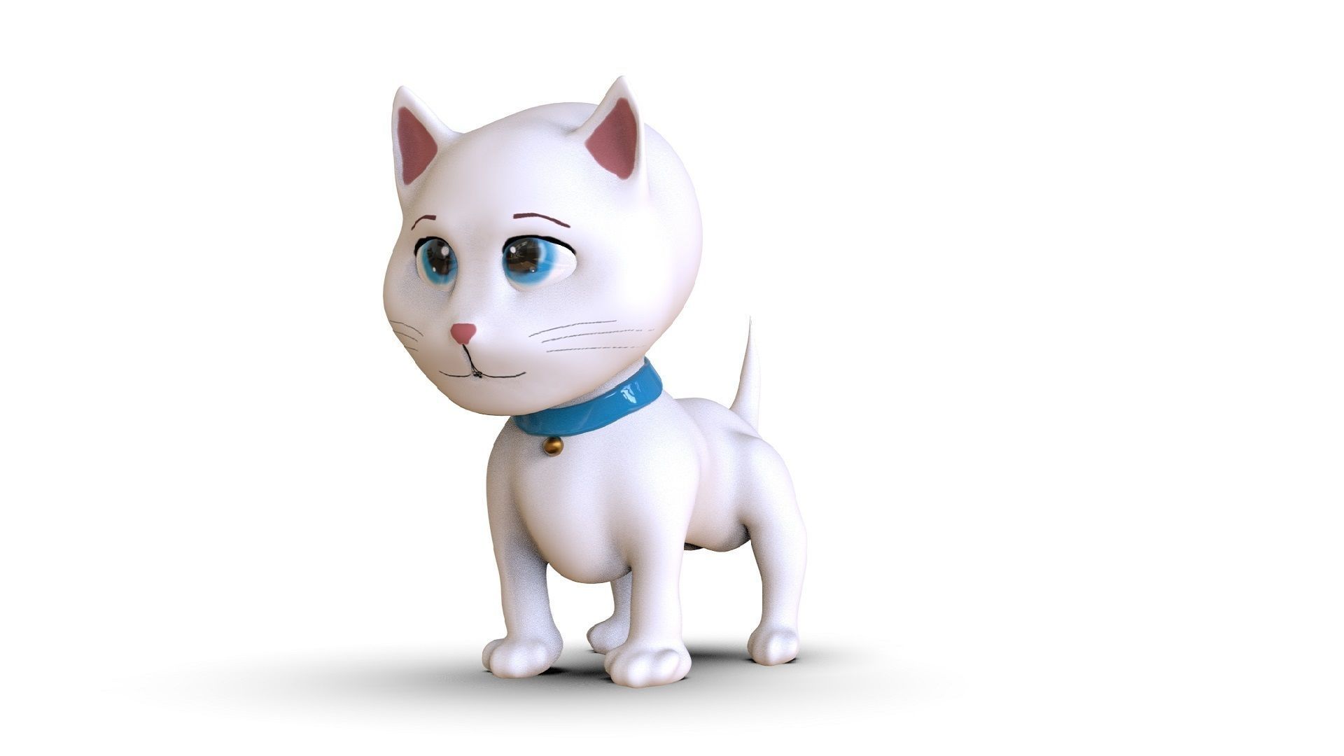 Cat Cartoon Low-poly 3D model_1