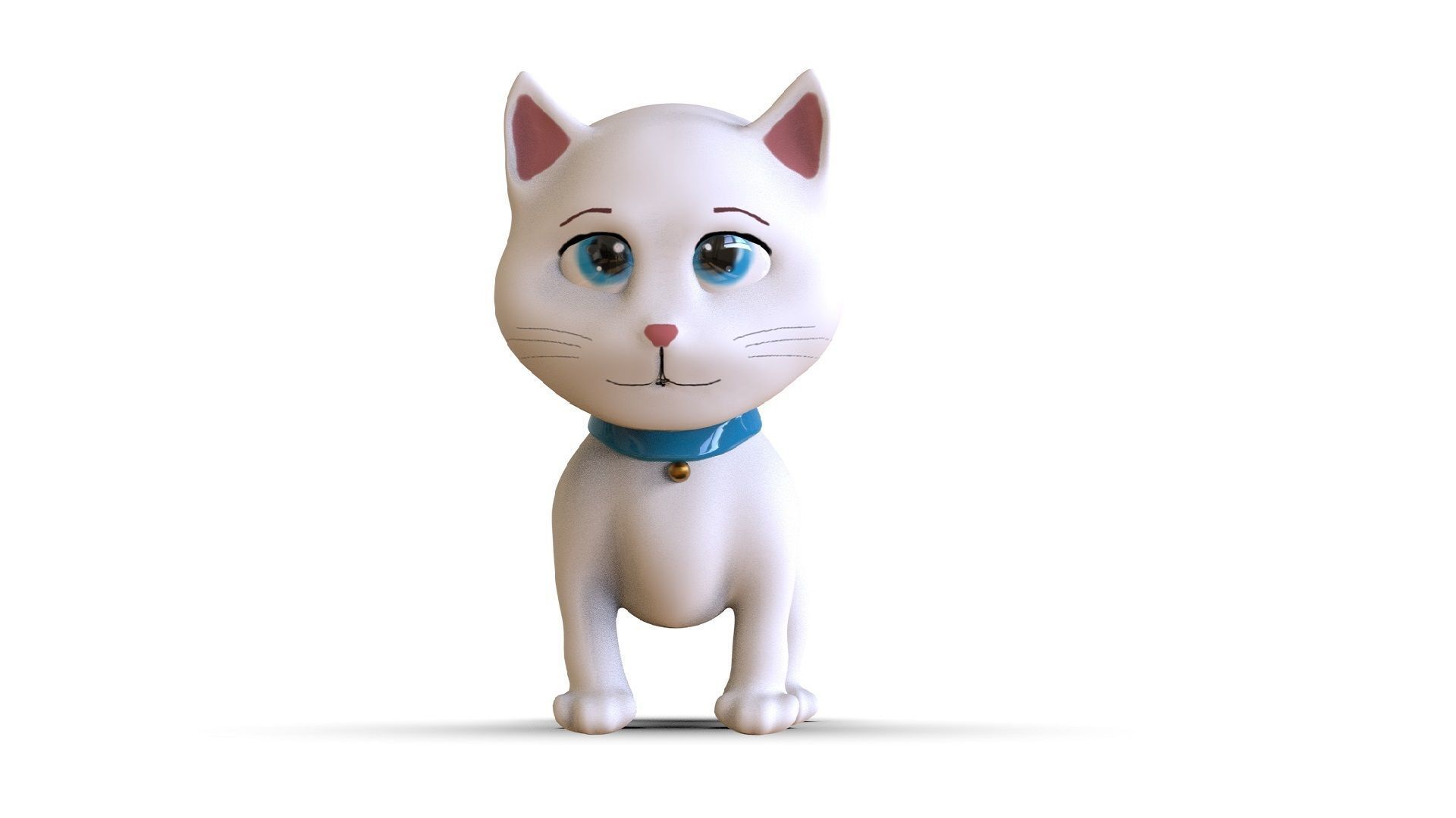 Cat Cartoon Low-poly 3D model_5