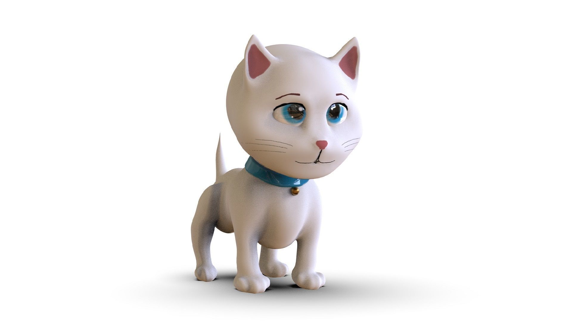 Cat Cartoon Low-poly 3D model_3