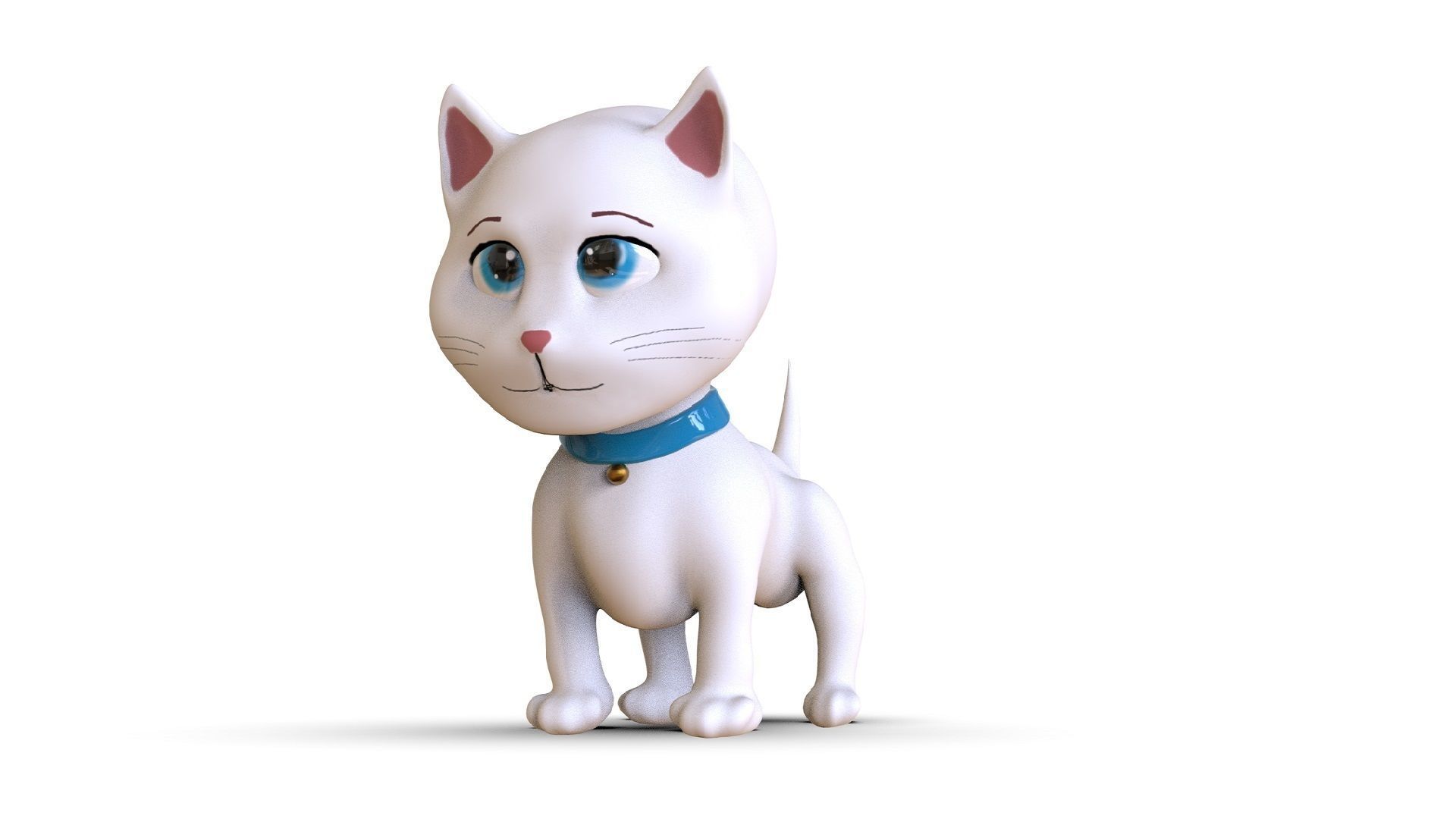Cat Cartoon Low-poly 3D model_4