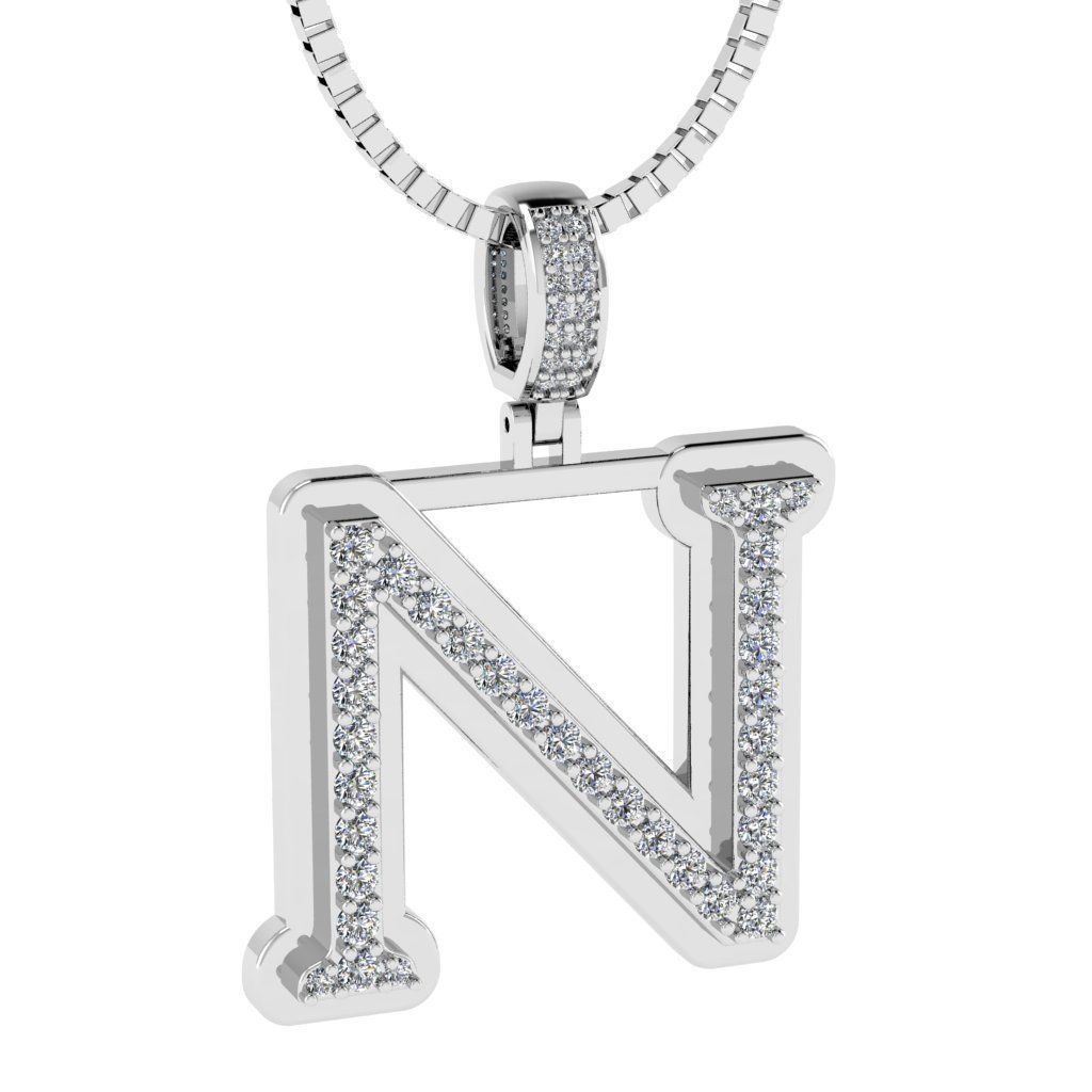 Alphabet Diamond pendant N 3D print model_11