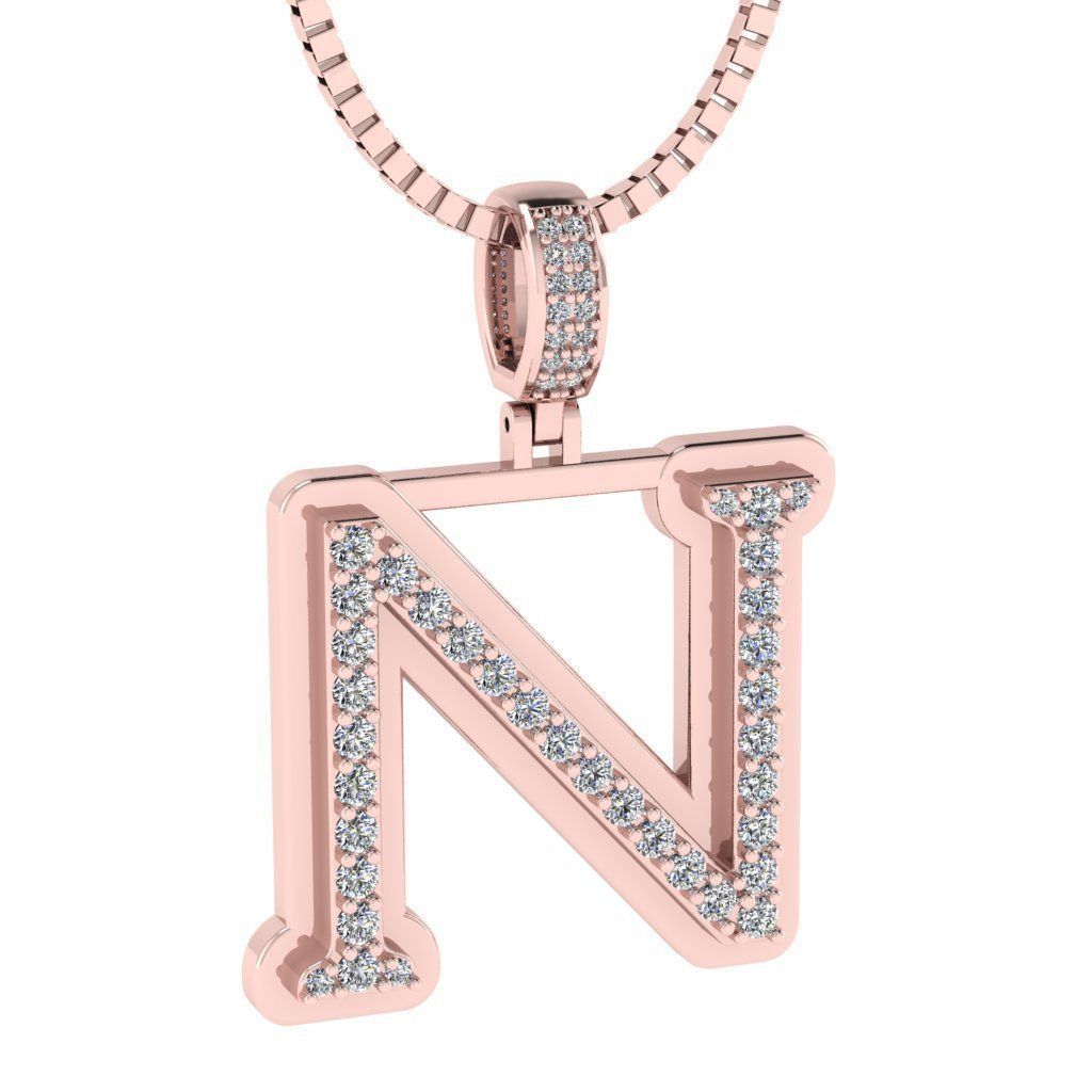 Alphabet Diamond pendant N 3D print model_5