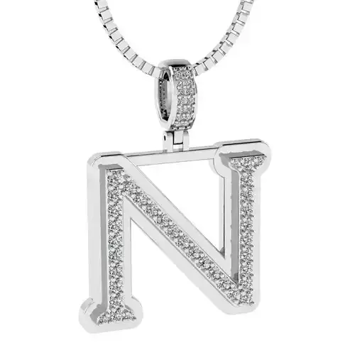 Alphabet Diamond pendant N 3D print model
