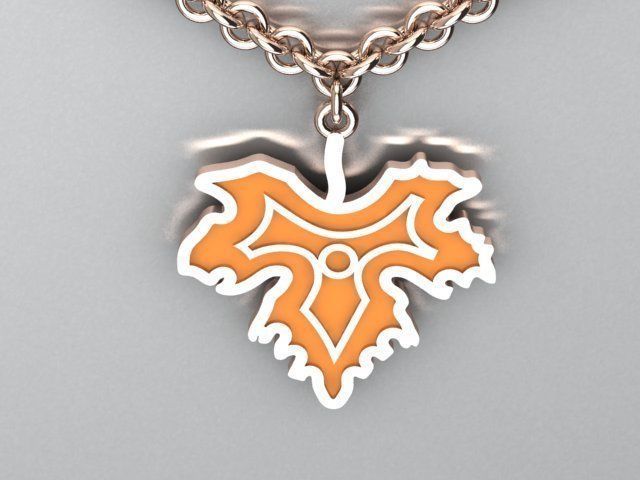 leaf enamel  pendant 3D print model_2
