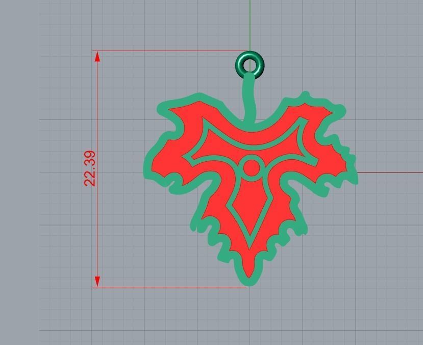 leaf enamel  pendant 3D print model_5