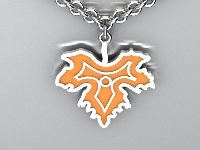 leaf enamel  pendant 3D print model_1