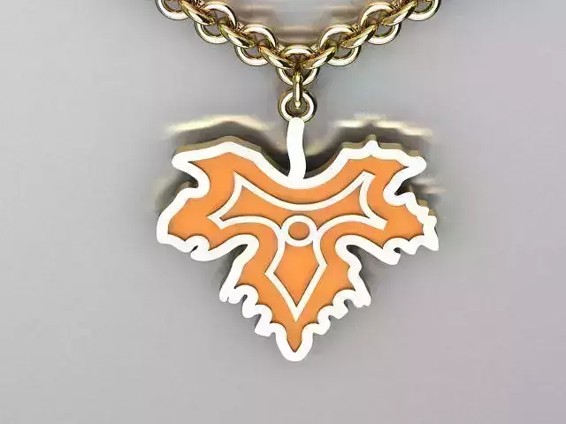 leaf enamel  pendant