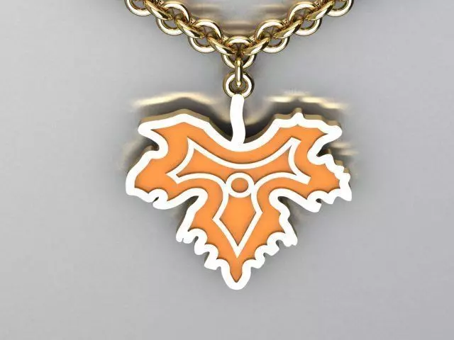 leaf enamel  pendant 3D print model_0