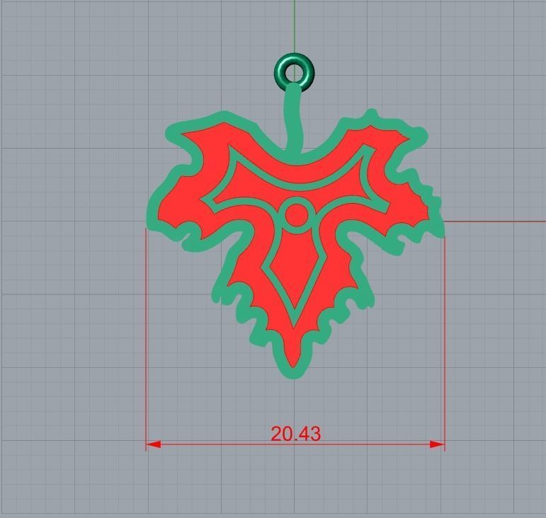 leaf enamel  pendant 3D print model_6