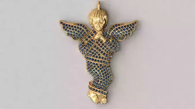 Baby Angel Wings Pendant Cute Jewelry 3D Model for Prints