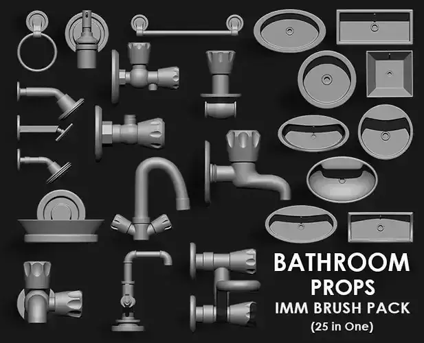 Bathroom Props IMM Brushes 25 in one
