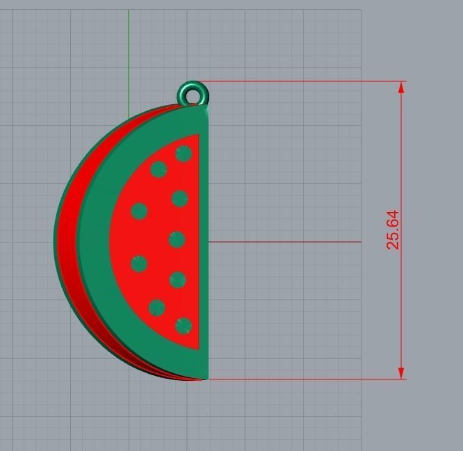 watermelon pendnat 3D print model_5