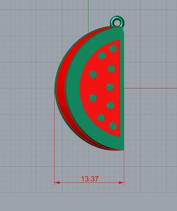 watermelon pendnat 3D print model_6