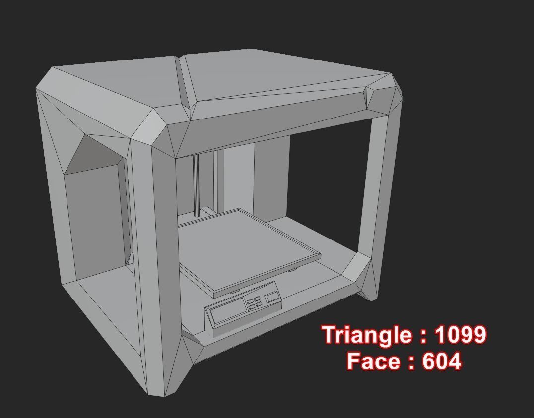 Enclosed 3D Printer Fdm filament lowpoly gameready 3d model Low-poly 3D model_3