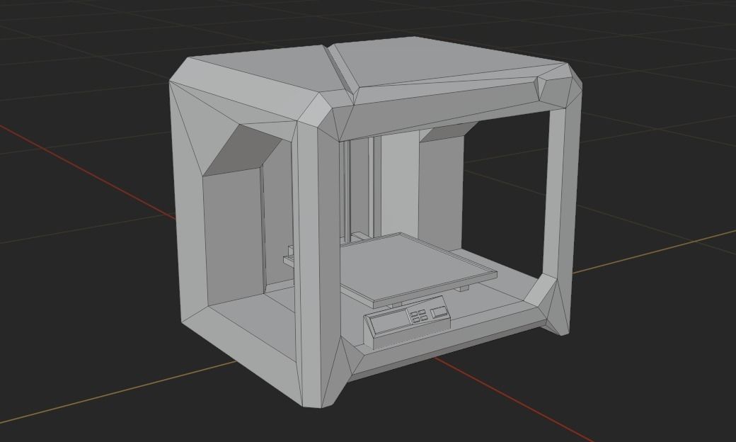 Enclosed 3D Printer Fdm filament lowpoly gameready 3d model Low-poly 3D model_5