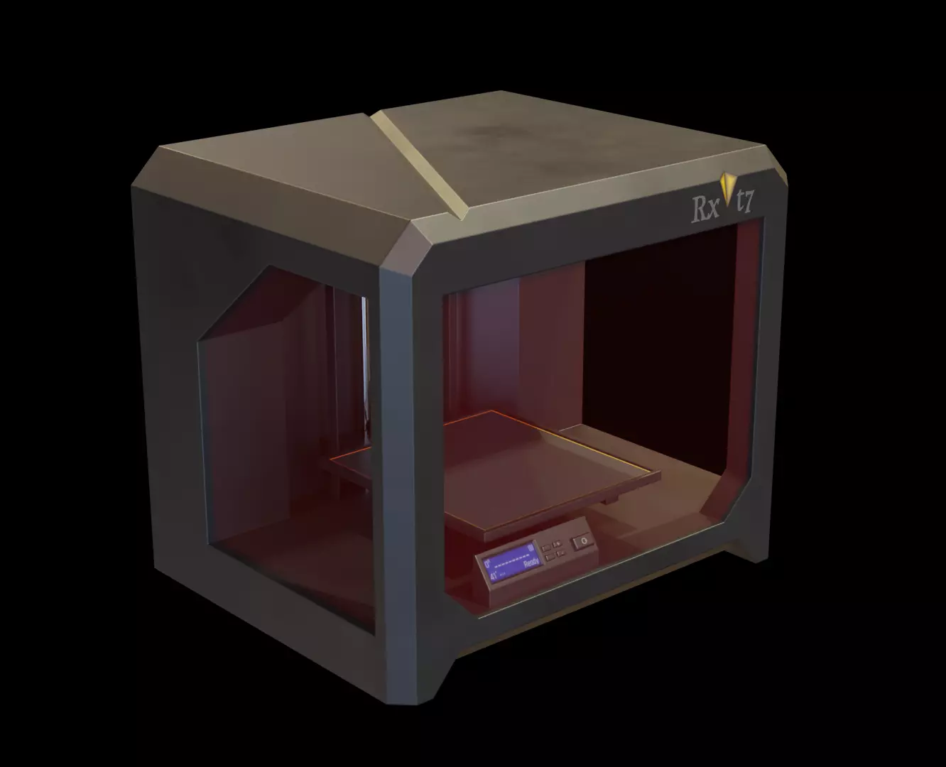 Enclosed 3D Printer Fdm filament lowpoly gameready 3d model Low-poly 3D model_0