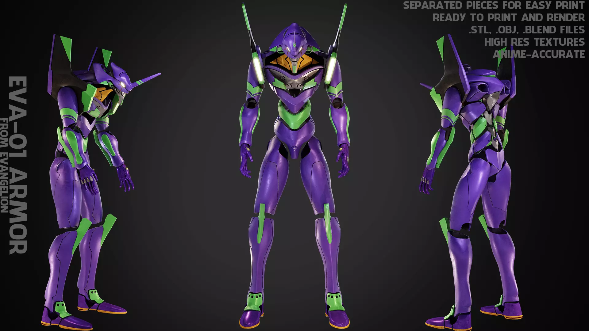 Evangelion EVA-01 Full Armor for Cosplay 3D print model_0