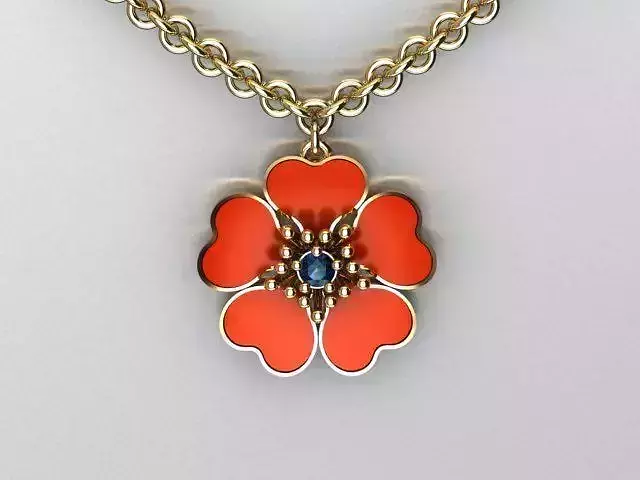 flower enamel pendant