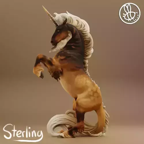 Sterling - Baroque Unicorn Stallion  3D print model