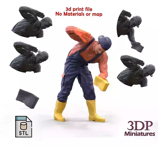 N8 Car Wash Worker with Sponge