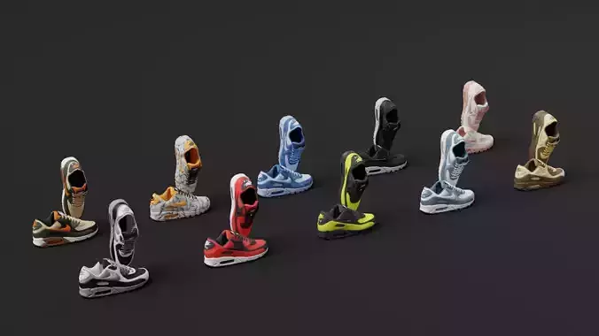 Airmax - Nike Shoes - Pack 10 Low-poly 3D model