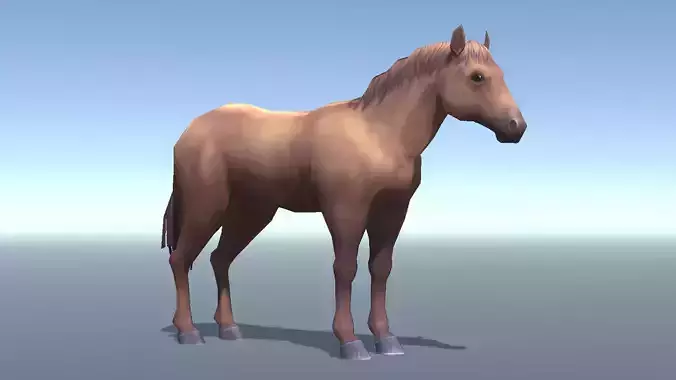 Lowpoly Stylized Horse  Animated for VR AR Games 
