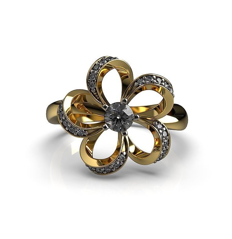 Flower Ring R 36 3D print model_1