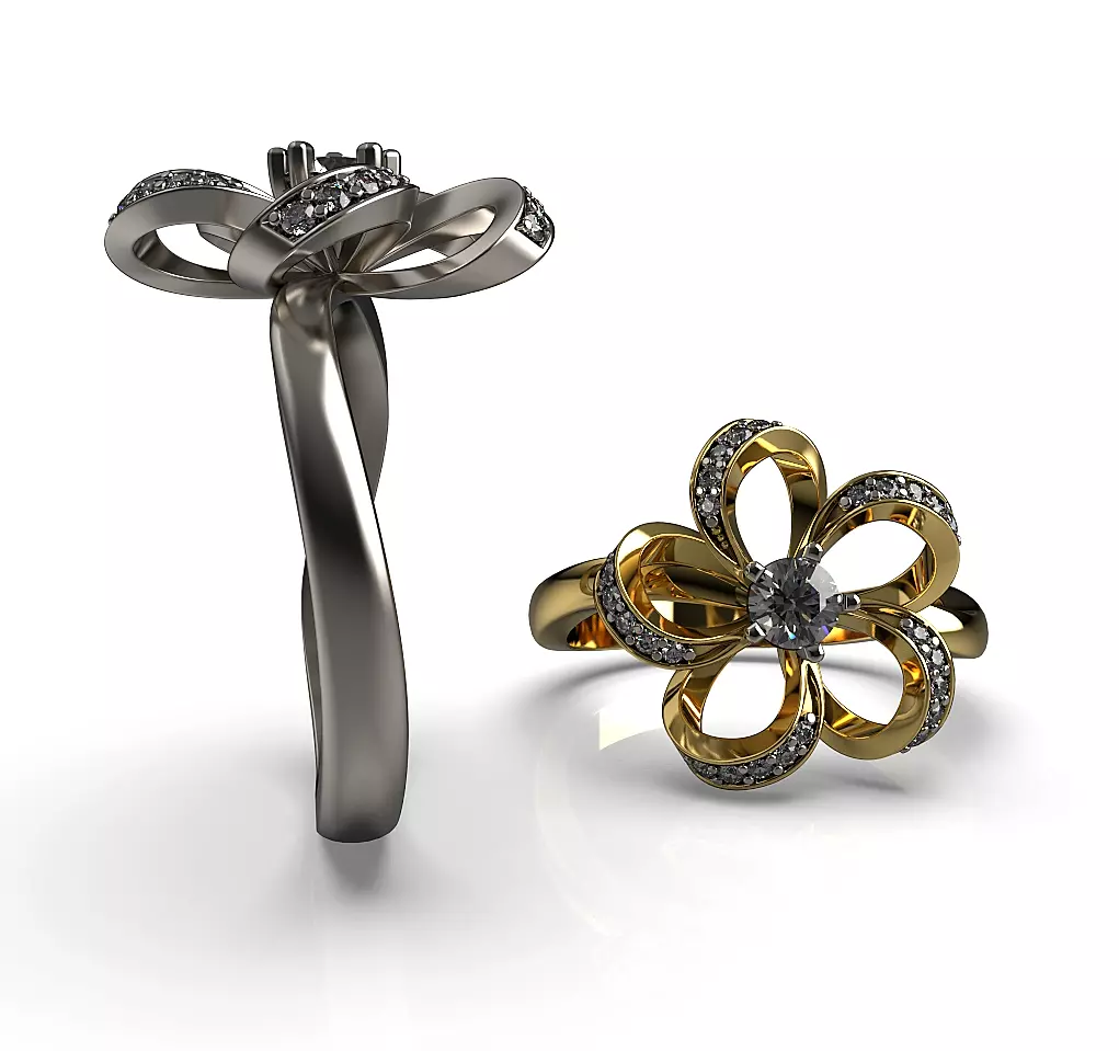 Flower Ring R 36 3D print model_0