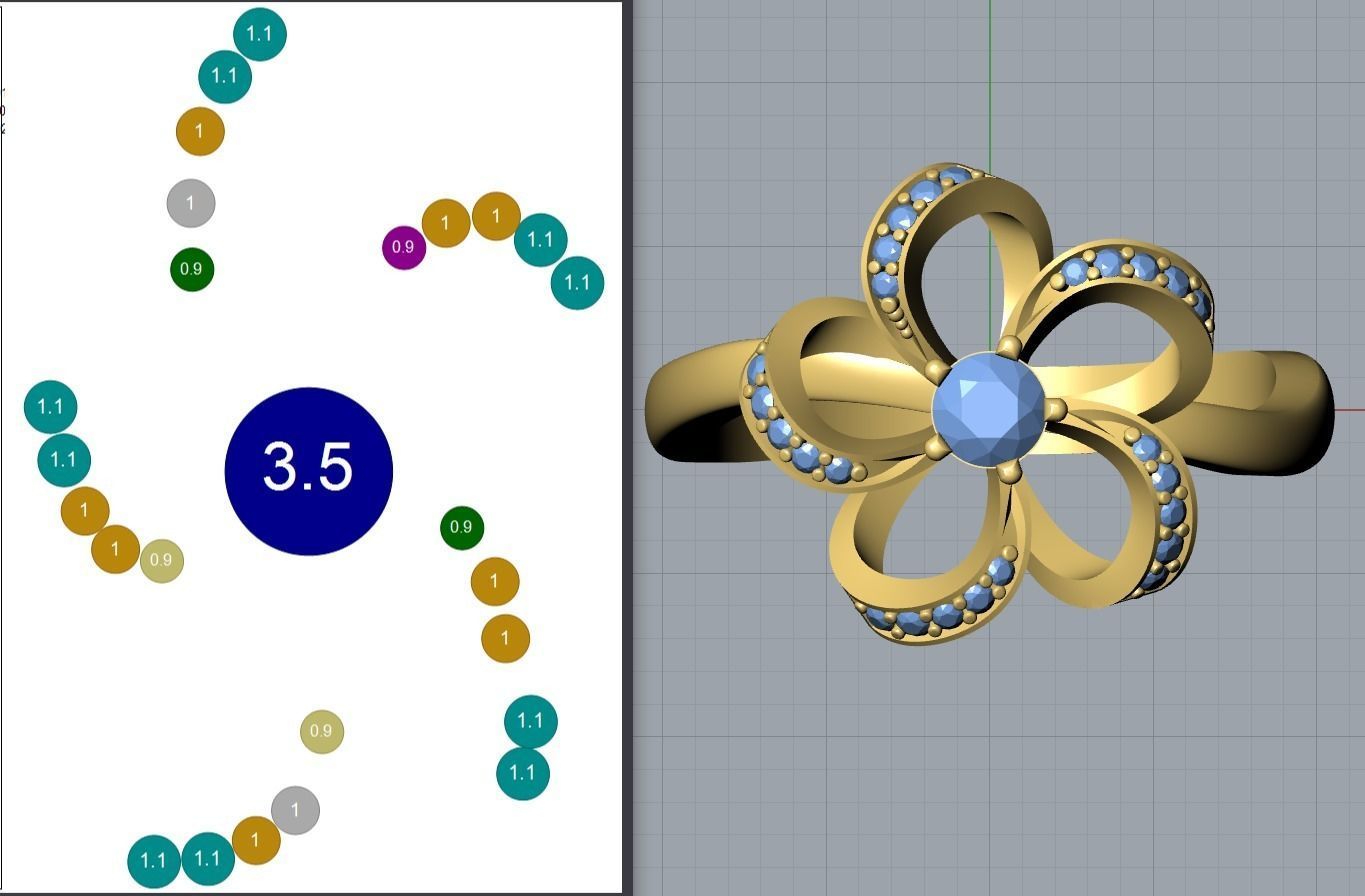 Flower Ring R 36 3D print model_12