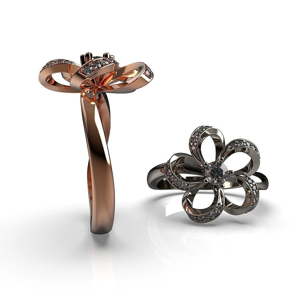 Flower Ring R 36 3D print model_3