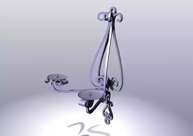 Candles support 2x with ornaments with forged wrought metal