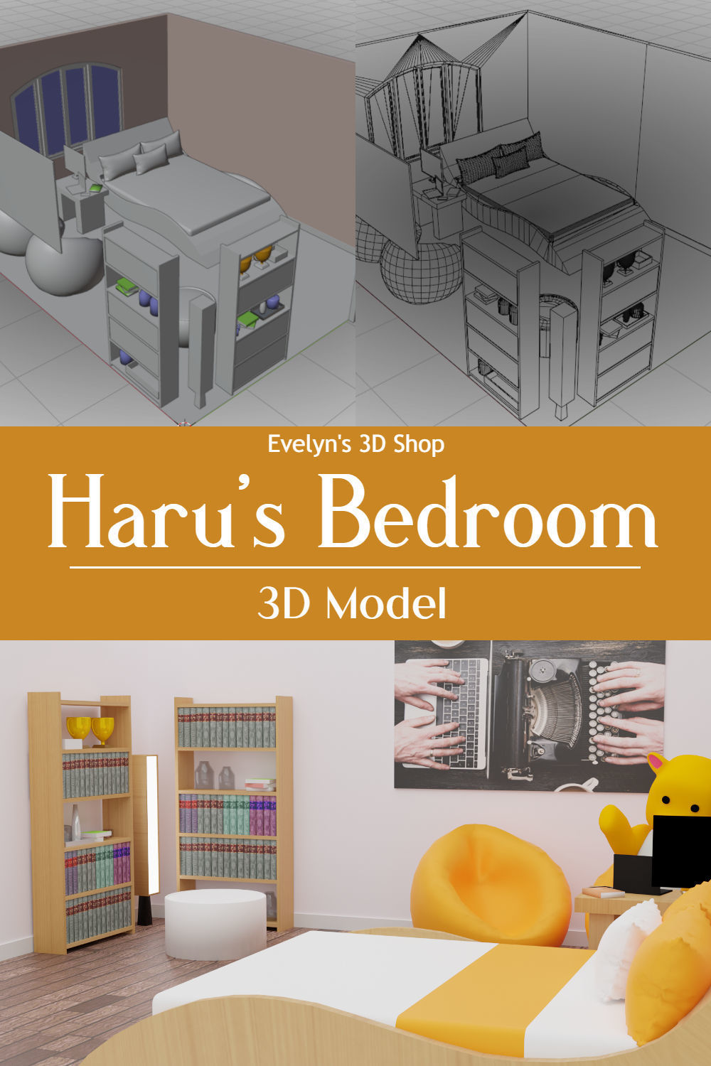 Haru Bedroom Low-poly 3D model_31