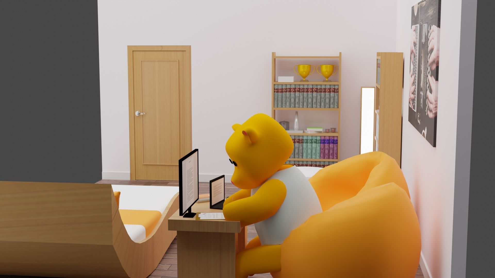 Haru Bedroom Low-poly 3D model_7