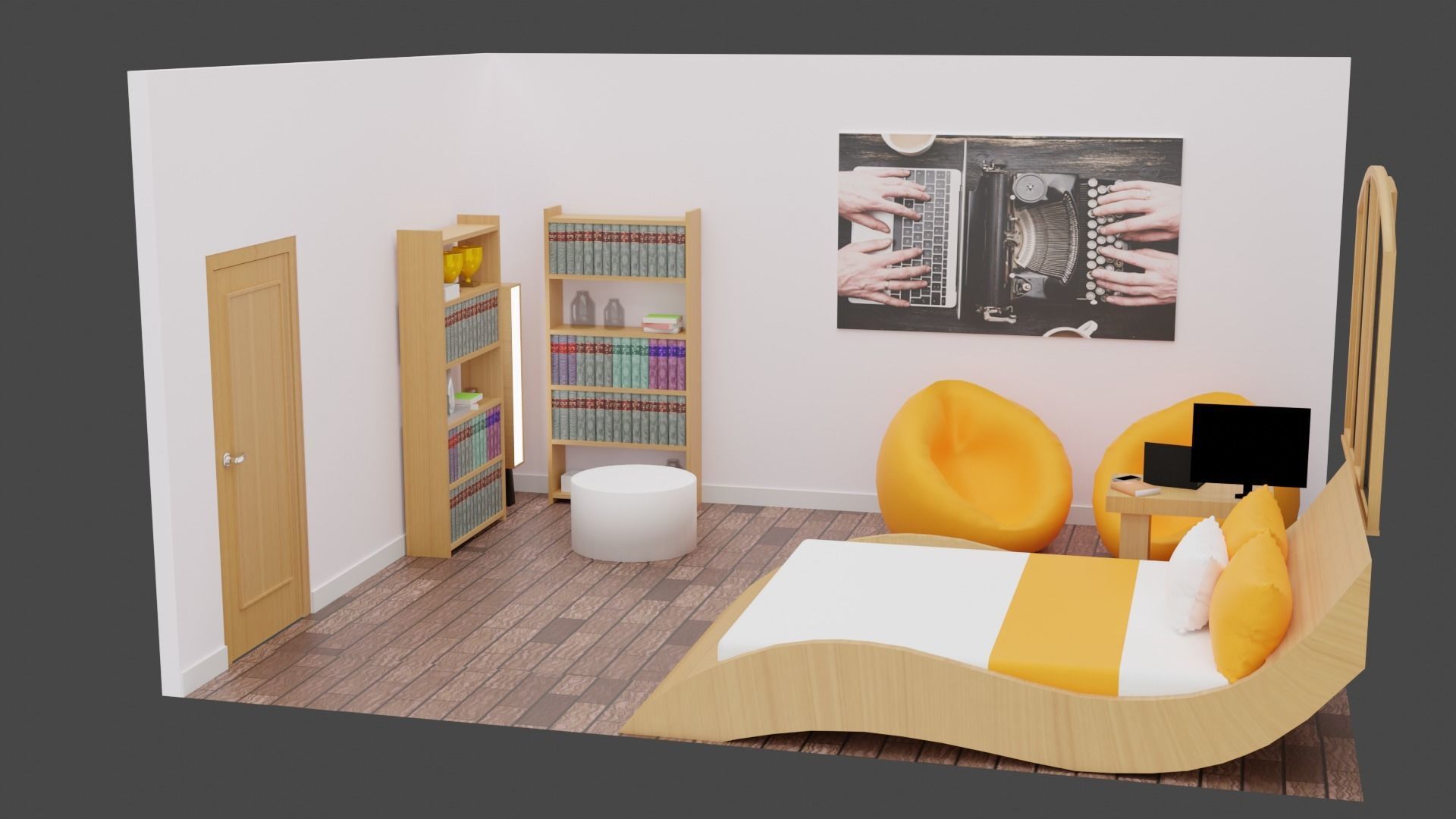 Haru Bedroom Low-poly 3D model_2
