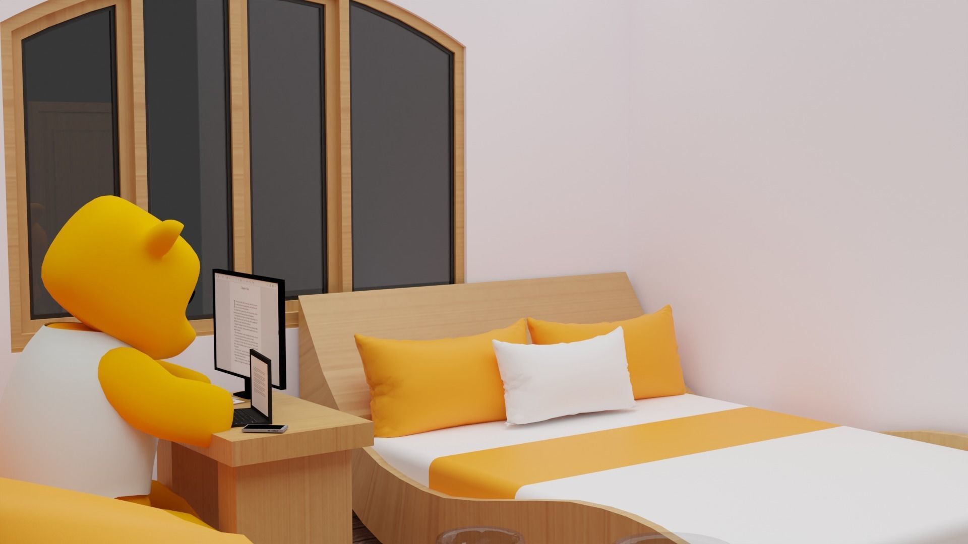 Haru Bedroom Low-poly 3D model_6