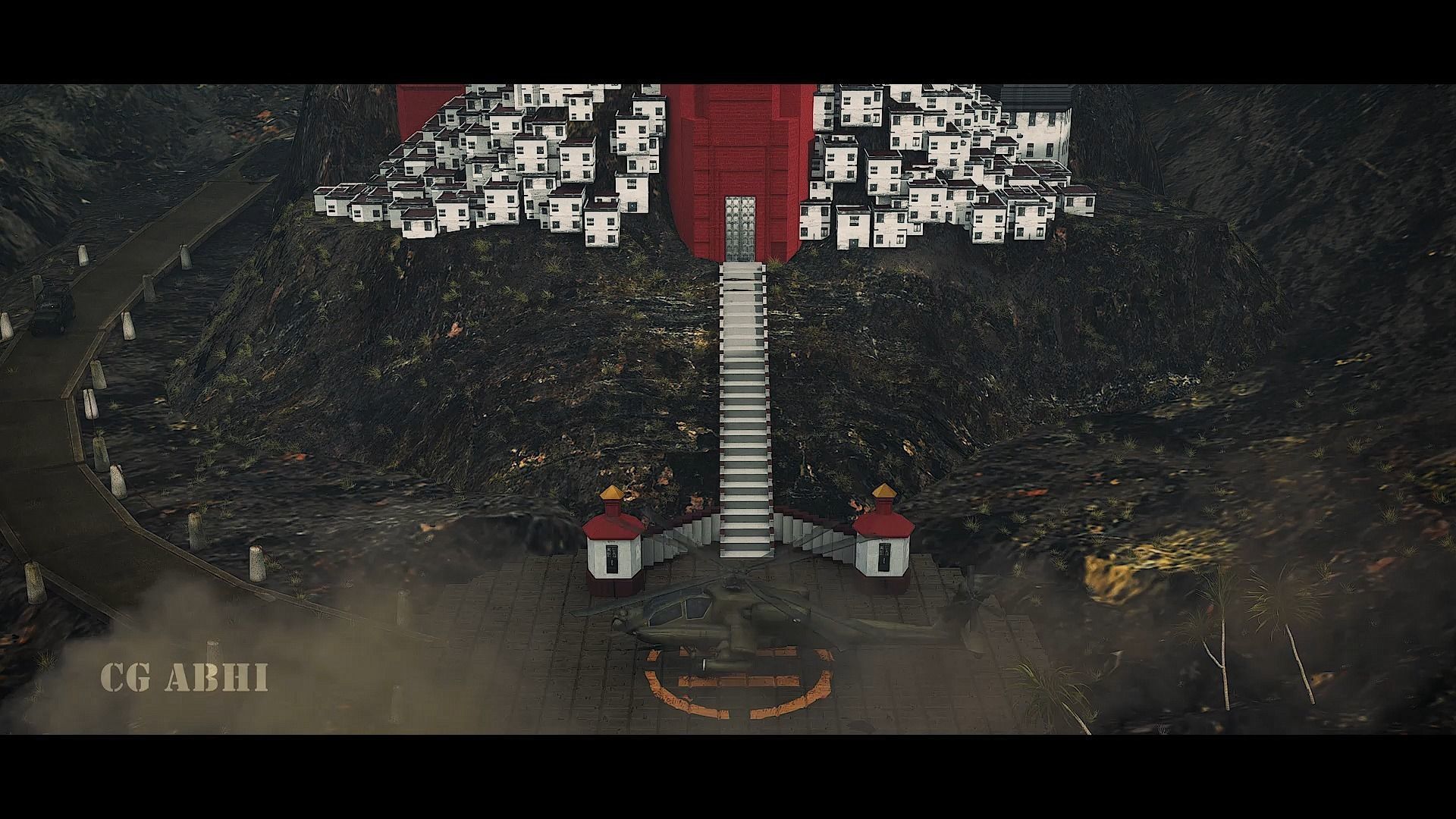 KGF Castle with Complete intro pack with Helicopter entry 3D model_3