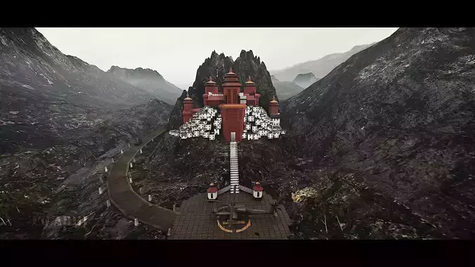 KGF Castle with Complete intro pack with Helicopter entry 3D model