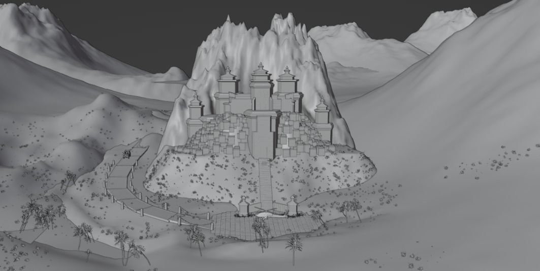 KGF Castle with Complete intro pack with Helicopter entry 3D model_8