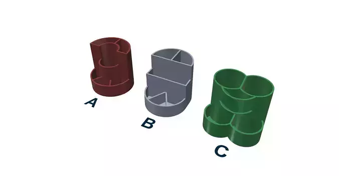 Pencil holders stands 3 models motive circle easy print