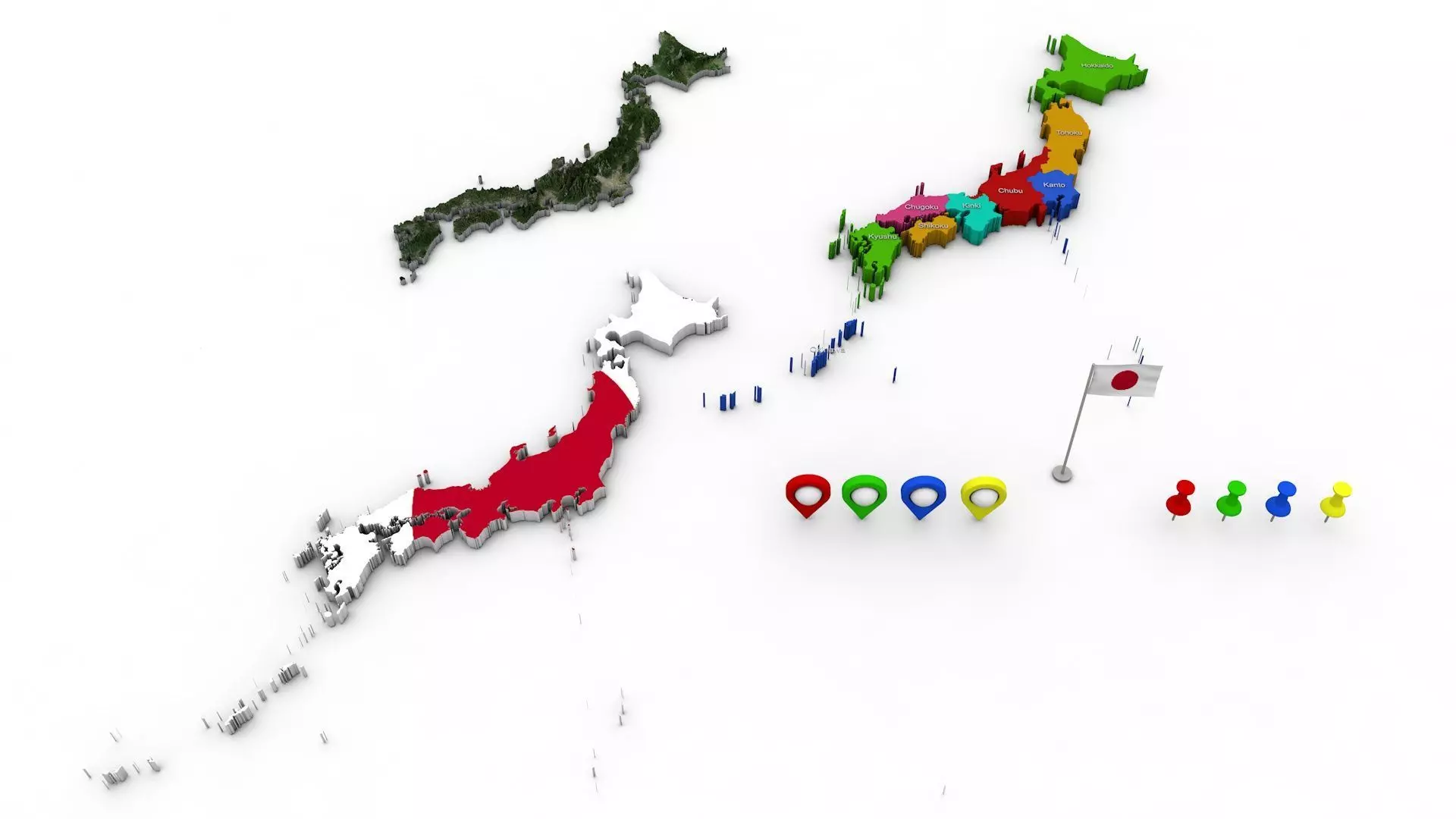 Japan Map Pack 3D model_0